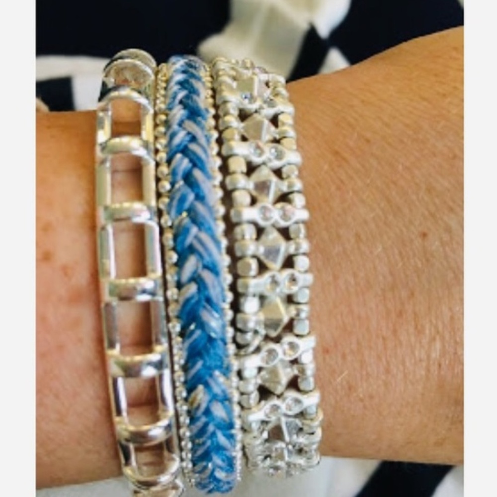 :: Stella & Dot⚔️SILVER Cage Cuff Bracelet Stella - Picture 2 of 8